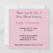 Pieds bébé C'est une fille Invitation Baby shower (Dos)