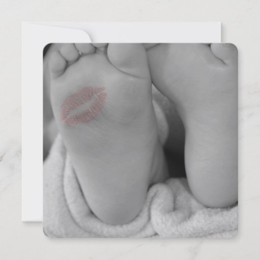 Pieds bébé Empreinte douche Faire-part d'invitatio (Devant)