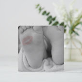 Pieds bébé Empreinte douche Faire-part d'invitatio (Debout devant)