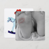 Pieds bébé Empreinte douche Faire-part d'invitatio (Devant / Derrière)