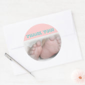 Pieds bébé -Merci ! Autocollant (Enveloppe)