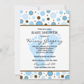 Pieds et points Blue Baby Shower Invitations (Devant)