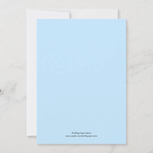 Pieds et points Blue Baby Shower Invitations (Dos)