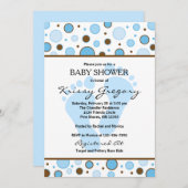 Pieds et points Blue Baby Shower Invitations (Devant / Derrière)
