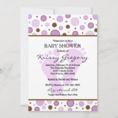 Pieds et points Purple Baby Shower Invitations (Devant)