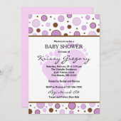 Pieds et points Purple Baby Shower Invitations (Devant / Derrière)