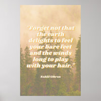 Pieds nus Hippie Citation Wilderness Woods Poster