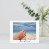 Pieds sur la plage de Sardaigne carte postale blan (Debout devant)