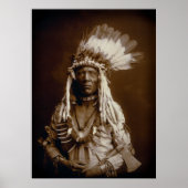 PIEGAN BLACKFEET MAN WEASEL TAIL 1900 POSTER (Voorkant)