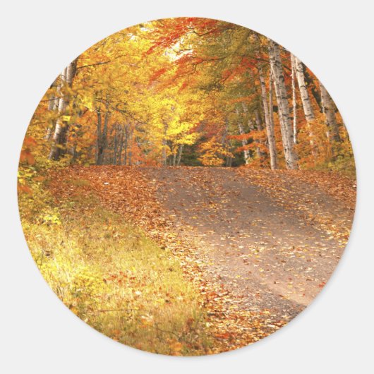 Piek Herfst Foliage Season in the U.P. Ronde Sticker (Voorkant)