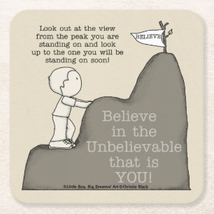 Piek naar Peak Vierkante Kartonnen Onderzetter