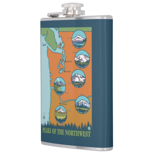 Pieken in het noordwesten - 5 verschillende bergen heupfles (Links)