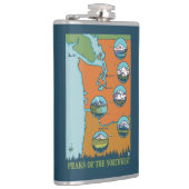 Pieken in het noordwesten - 5 verschillende bergen heupfles (Rechts)