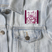 PIEKEN IN LOVE Rood en wit Vierkante Button 5,1 Cm (In situ)