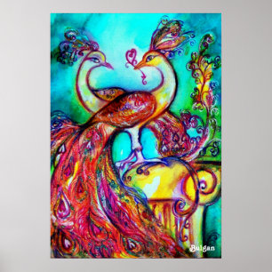 PIEKEN IN LOVE, rood-gele, blauwe Poster