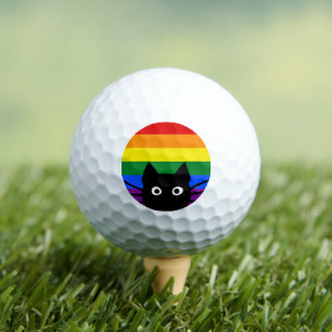 Pieking Black Cat Regenboog Vlag Golfballen