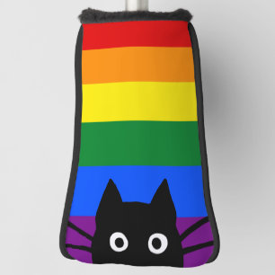 Pieking Black Cat Regenboog Vlag Golfheadcover