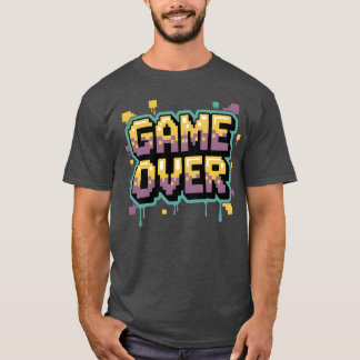Pielated Game Over Bericht Ontwerp retro familie T-shirt