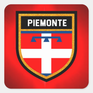 Piemonte Flag Vierkante Sticker