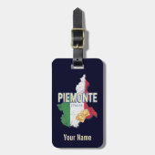 Piemonte Italy Retro Region Map  Pasta Bagagelabel (Voorkant verticaal)