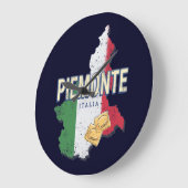 Piemonte Italy Retro Region Map  Pasta Grote Klok (Hoek)