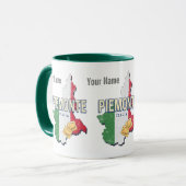 Piemonte Italy Retro Region Map  Pasta Mok (Voorkant links)