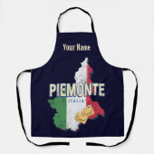 Piemonte Italy Retro Region Map Pasta Schort (Voorkant)