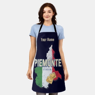 Piemonte Italy Retro Region Map  Pasta Schort