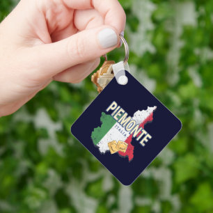 Piemonte Italy Retro Region Map  Pasta Sleutelhanger