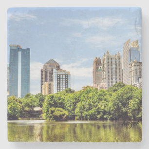 Piemonte Park Skyline, Summer, Atlanta, Georgia Stenen Onderzetter