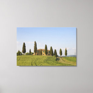 Pienza, Val d'Orcia, provincie Siena, Toscane, Canvas Afdruk