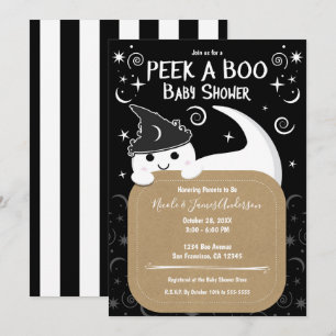Piep een BOE Geest Heks Halloween Baby Borrel Kaart