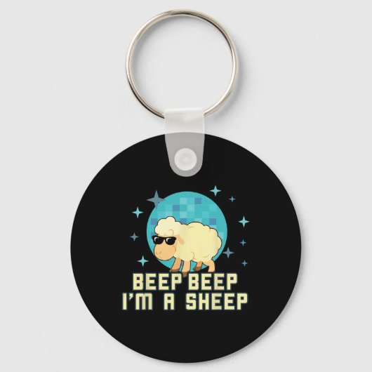Piep ik ben een schaap grappig Boerderij DierenNov Sleutelhanger (Voorkant)