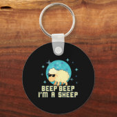 Piep ik ben een schaap grappig Boerderij DierenNov Sleutelhanger (Voorkant)