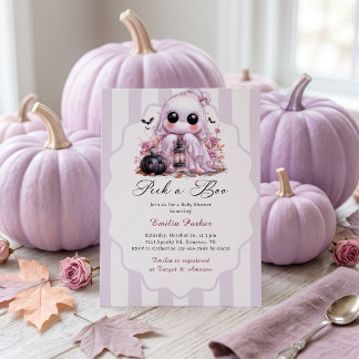 Piep Piep Roze Geest Meisje Halloween Baby Borrel Kaart