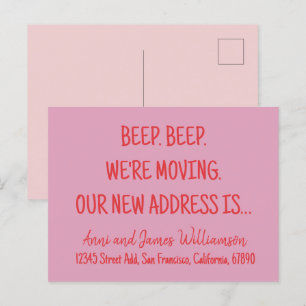 Piep. Piep. We gaan verhuizen. Ons nieuwe adres ve Feestdagenkaart