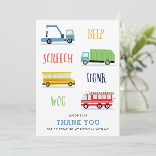 Piep Screech Woo Kind jarig bedankje Kaart (Staand voorkant)