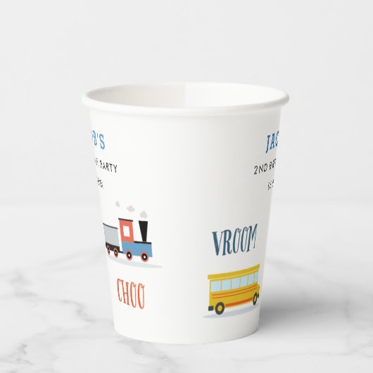Piep Vroom woo Vliegtuig2 verjaardagsfeestje Papie Papieren Bekers (Links)
