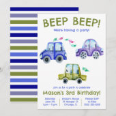 Piep! Waterverf auto, Voertuigdag Kaart (Voorkant / Achterkant)