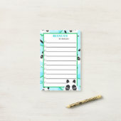 Piepblauw Panda Beer Post-it® Notes (Op bureau)