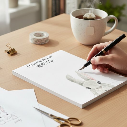 Piepend konijn van het bureau van Persoonlijk Notitieblok