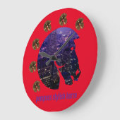 piepend stijlvol paard grote klok (Hoek)