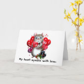 Piepend van liefde kaart (Gele Bloem)