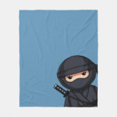 Piepende Ninja op Blauwe Fleece Deken (Voorkant)
