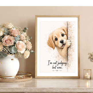 Piepende Puppy Muurkunst Grappige Hondenprint voor Poster