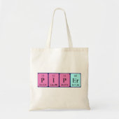 Pieper periodieke lijstnaam canvas tas (Voorkant)