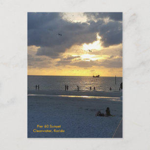 Pier 60 op zonsondergang briefkaart