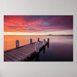 Pier bij het Illawarra-meer Poster