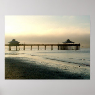 Pier bij zonsopgang, Ft Myers FL Poster