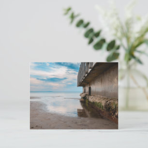 Pier dek in zonsondergang briefkaart